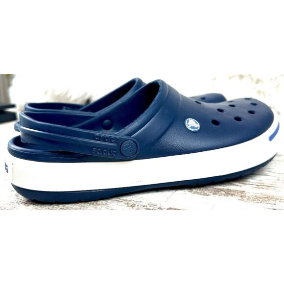 EUC! CROCS Crocband II Slip-On Clogs Men’s Size 11 Navy Waterproof Comfort - Picture 10 of 12
